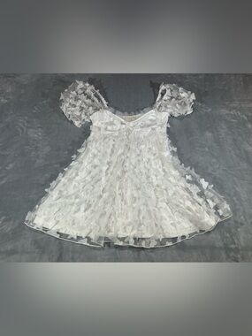 whimsical fairy dress White Butterflies Mini -Small
